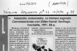Alejandro Jodorowsky, "La trampa sagrada"  [artículo] David Fuentealba L.
