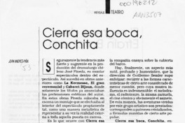 Cierra esa boca, Conchita  [artículo] Juan Andrés Piña.