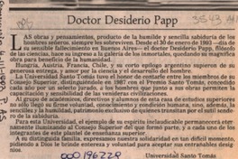 Doctor Desiderio Papp  [artículo].