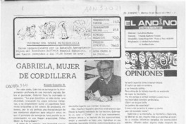 Gabriela, mujer de cordillera  [artículo] Ricardo González H.