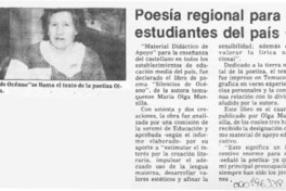 Poesía regional para estudiantes del país  [artículo].