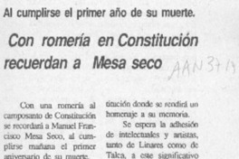 Con romería en Constitución recuerdan a Mesa Seco  [artículo].