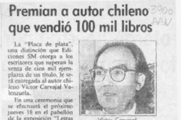 Premian a autor chileno que vendió 100 mil libros  [artículo].