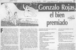 Gonzalo Rojas, el bien premiado  [artículo] Jaime Valdivieso.