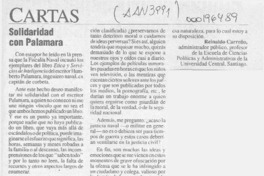 Solidaridad con Palamara  [artículo] Reinaldo Carreño.