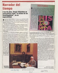 Narrador del tiempo  [artículo] Francisca de la Barra [y] José Carlos Pérez.