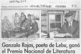 Gonzalo Rojas, poeta de Lebu, ganó el Premio Nacional de Literatura  [artículo].