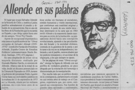 Allende en sus palabras  [artículo] Hernán Soto.