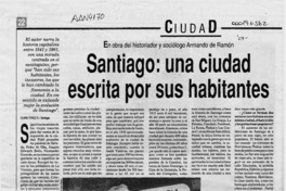 Santiago, una cuidad escrita por sus habitantes  [artículo] Clara Pérez G.