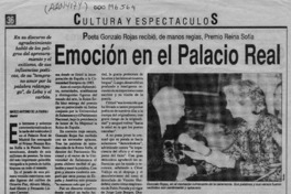 Emoción en el palacio real  [artículo] Marco Antonio de la Parra.