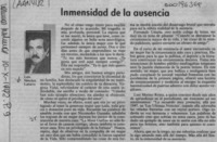 Inmensidad de la ausencia  [artículo] Luis Sánchez Latorre.