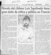 Novela del chileno Luis Sepúlveda tiene gran éxito de crítica y público en Francia  [artículo].