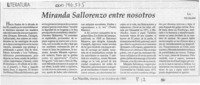 Miranda Sallorenzo entre nosotros  [artículo] Poli Délano.