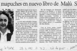 Los Mapuches en nuevo libro de Malú Sierra  [artículo].