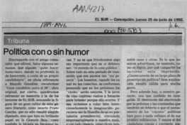 Poltica con o sin humor  [artículo] Sergio Ramón Fuentealba.