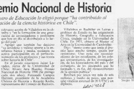 Villalobos, Premio Nacional de Historia  [artículo].