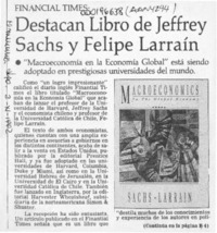 Destacan libro de Jeffrey Sachs y Felipe Larraín  [artículo].