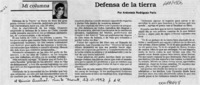 Defensa de la tierra  [artículo] Antonieta Rodríguez París.