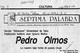Pedro Olmos  [artículo] Pedro Zamorano Pérez.