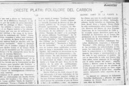 Oreste Plath; folklore del carbón  [artículo] Darío de la Fuente.