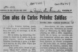 Cien años de Carlos Préndez Saldías  [artículo] José Vargas Badilla.