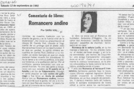 Romancero andino  [artículo] Sara Vial.