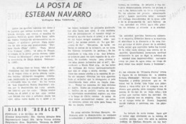 La posta de Esteban Navarro  [artículo] Wellington Rojas Valdebenito.