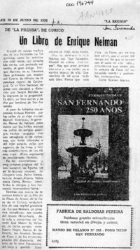 Un libro de Enrique Neiman  [artículo] Oscar Ramírez Merino.