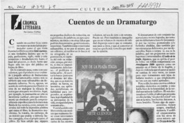 Cuentos de un dramaturgo  [artículo] Carlos Iturra.