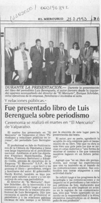 Fue presentado libro de Luis Berenguela sobre periodismo  [artículo].