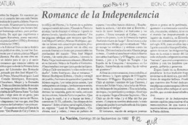 Romance de la Independencia  [artículo] León C. Santoro Funés.