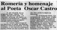 Romería y homenaje al poeta Oscar Castro