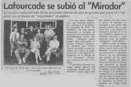 Lafourcade se subió al "Mirador"  [artículo].
