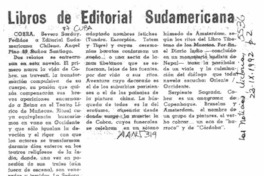 Libros de Editorial Sudamericana  [artículo].