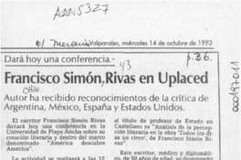 Francisco Simón Rivas en Uplaced  [artículo].