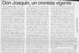 Don Joaquín, un cronista vigente  [artículo] Sergio Ramón Fuentealba.