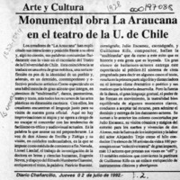 Monumental obra La Araucana en el teatro de la U. de Chile  [artículo].