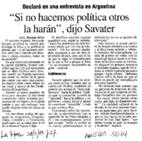 "Si no hacemos política otros la harán", dijo Savater  [artículo].