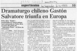Dramaturgo chileno Gastón Salvatore triunfa en Europa  [artículo].