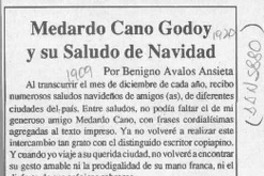 Medardo Cano Godoy y su saludo de Navidad  [artículo] Benigno Avalos Ansieta.