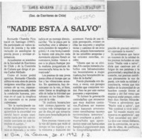 "Nadie está a salvo"  [artículo] Luis E. Aguilera.
