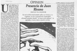Presencia de Juan Rivano  [artículo] Cristián Vila Riquelme.