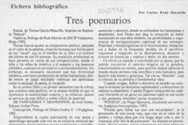 Tres poemarios  [artículo] Carlos René Ibacache.