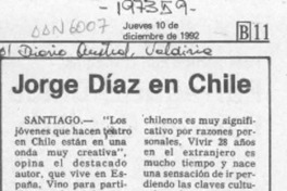 Jorge Díaz en Chile  [artículo].
