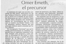 Omer Emeth, el precursor  [artículo] Lautaro Robles.