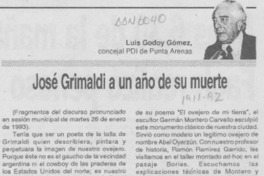 José Grimaldi a un año de su muerte
