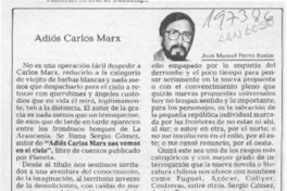 Adiós Carlos Marx  [artículo] Juan Manuel Fierro Bustos.