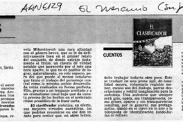 El clasificador  [artículo] Ana María Larraín.