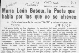 María León Bascur, la poeta que habla por las que no se atreven  [artículo].