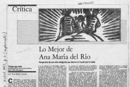 Lo mejor de Ana María del Río  [artículo] Ana María Larraín.